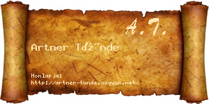 Artner Tünde névjegykártya