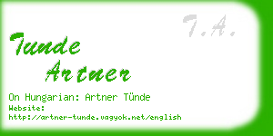 tunde artner business card